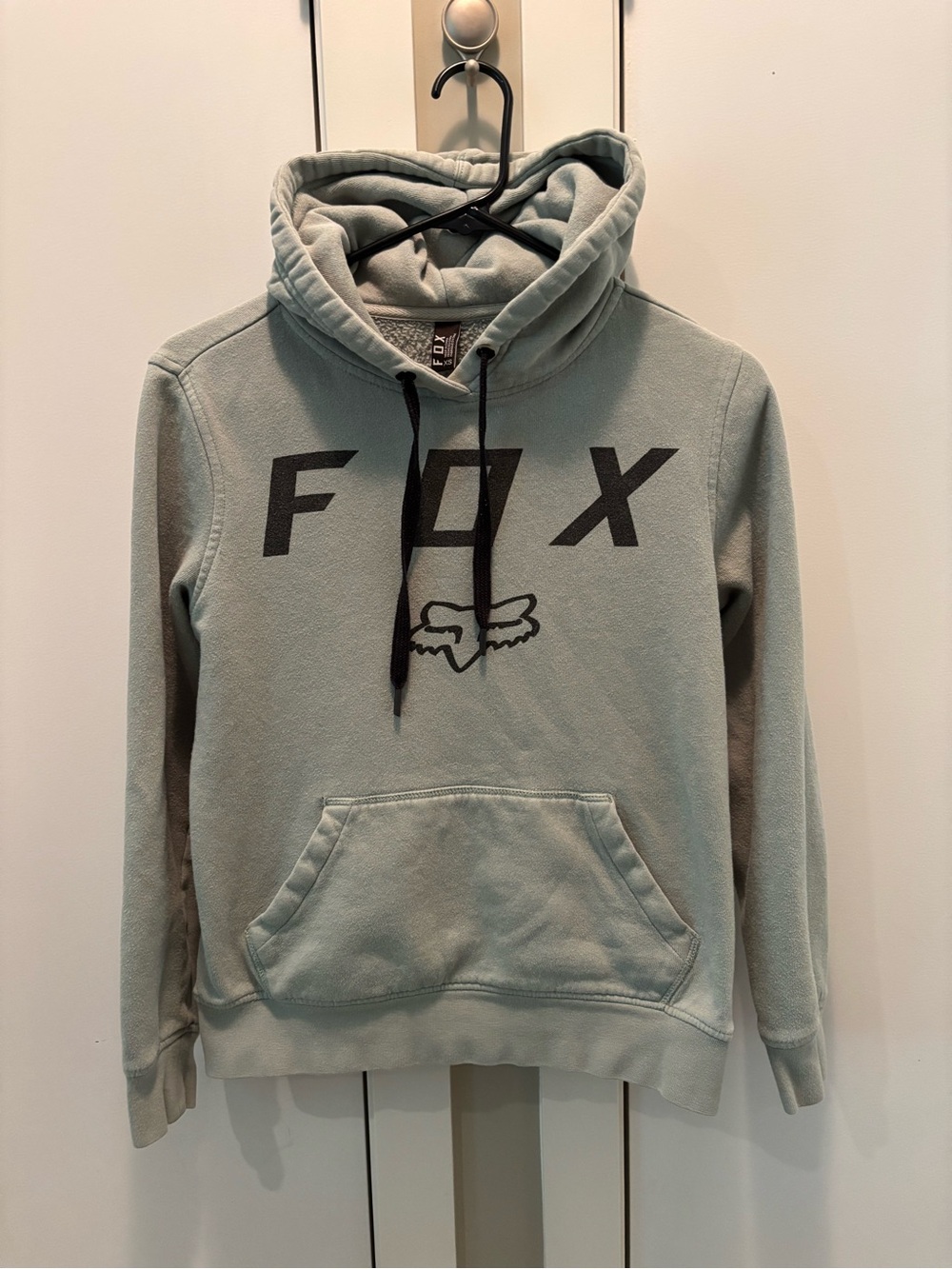 Fox Light Sage Pullover Hoodie with Black Logo
